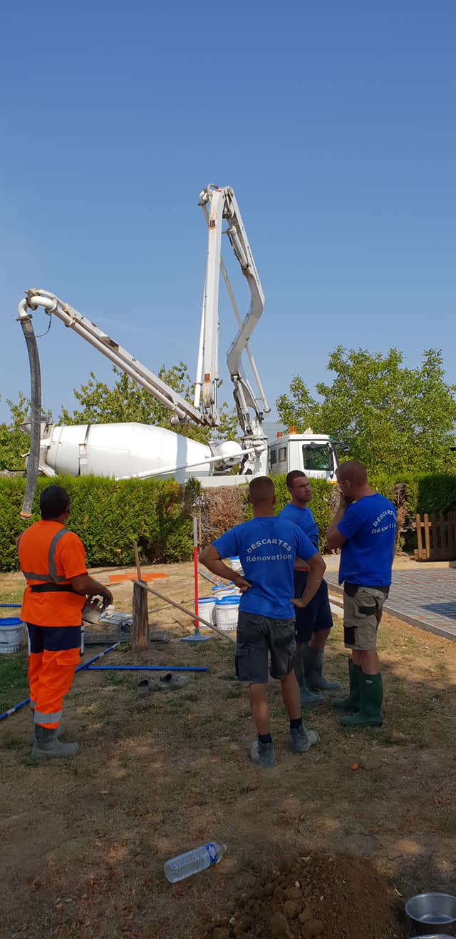 Livraison de béton sur un chantier